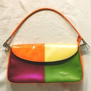Ferragamo Multi-Colored Glossy Leather Purse